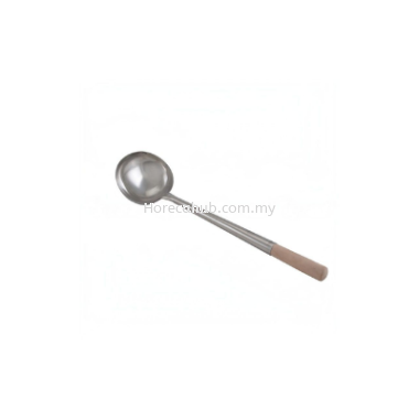 QWARE STAINLESS STEEL LADLE WITH WOODEN HANDLE QKL-L-SS 48CM