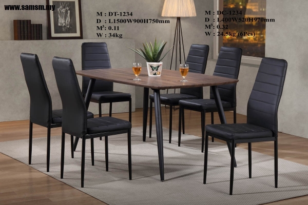 6 Chair Dining Table  - SL-DT1234+C1234