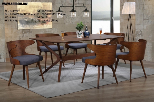 6 Chair Dining Table  - SL-D9578T+9578C