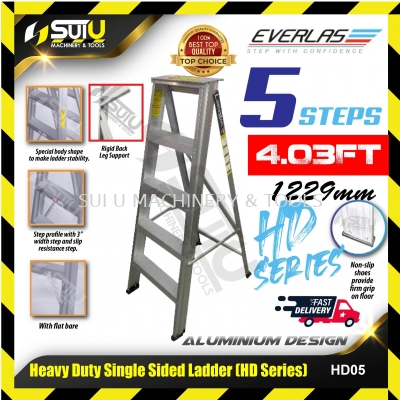 EVERLAS HD05 / HD-05 1229MM 5 Steps Heavy Duty Single Sided Ladder