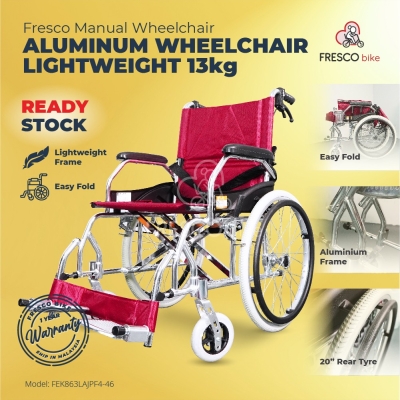 Aluminum Wheelchair Lightweight 13kg Big Wheel Solid Tyre (Manual)