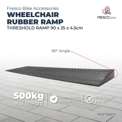 Wheelchair Rubber Threshold Ramp 90 x 25 x 4.5cm