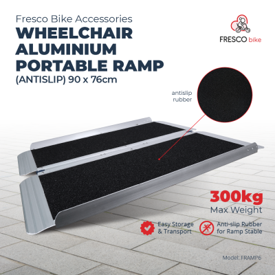 Wheelchair Aluminium Ramp Portable (Antislip) 90 X 76cm