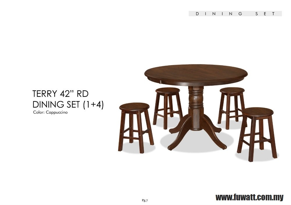 TERRY 42'' RD Dining Set 4 Seater Wooden Dining Table Set Dining Furniture Choose Sample / Pattern Chart