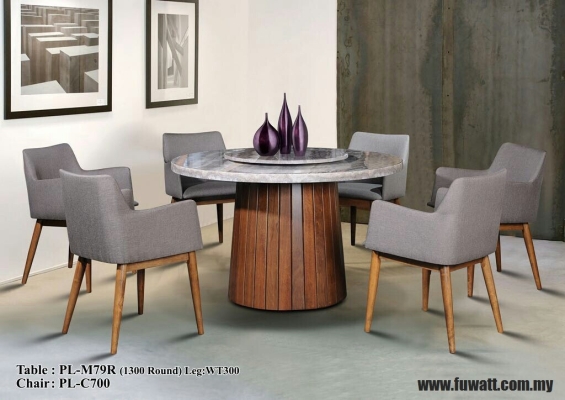 Wooden Dining : Table PL-M79R + PL-C700