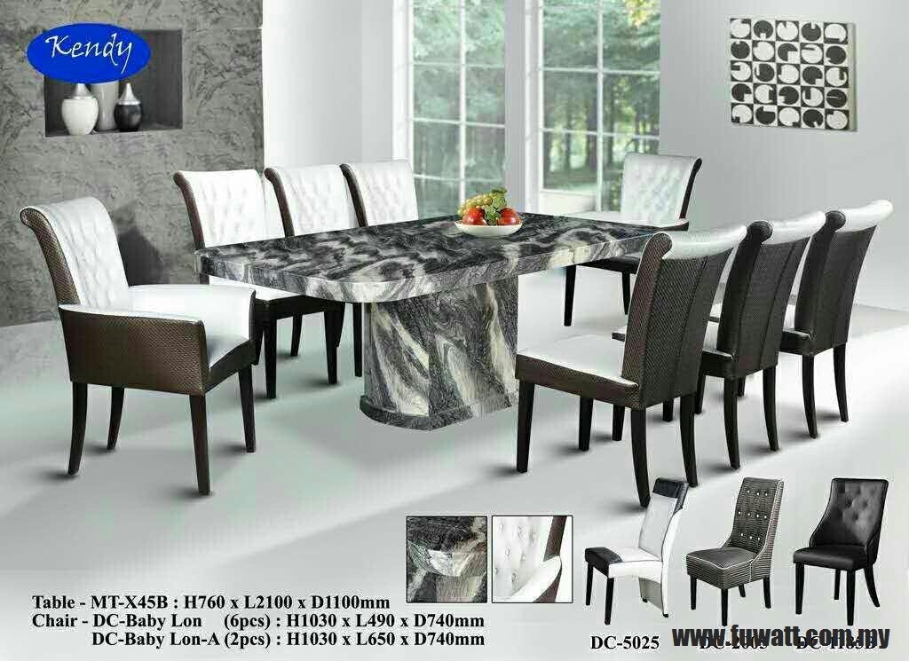 Dining Set : Table MT-X45B + DC-Baby Lon 8 Seater Dining Set Dining Furniture Choose Sample / Pattern Chart