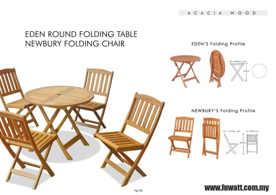 EDEN ROUND FOLDING TABLE NEWBURY FOLDING CHAIR