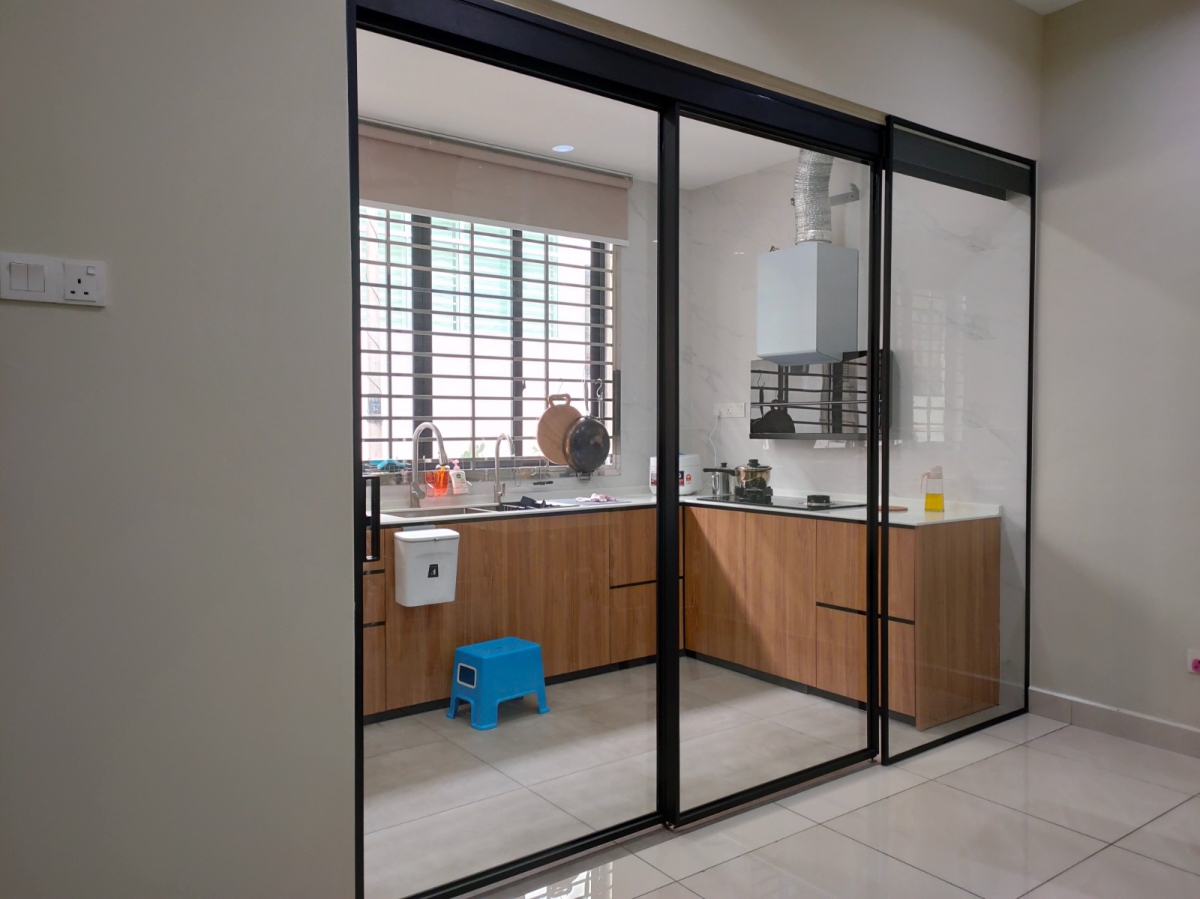 Sliding Door Design for Kitchen -Interior Design-Renovation-Residential-Taman Laguna Johor Bahru JB Kitchen Design Residential Design Interior Design