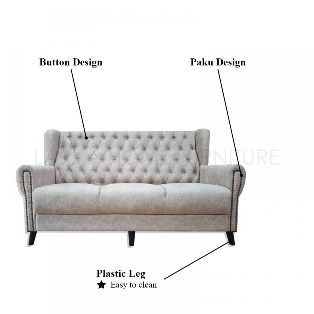 Sunny Chesterfield Sofa Set - 01 3 Seater Chesterfield Sofa Chesterfield Style Furnitures Choose Sample / Pattern Chart