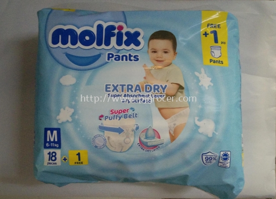 MOLFIX EXTRA DRY PANTS M18+1PCS