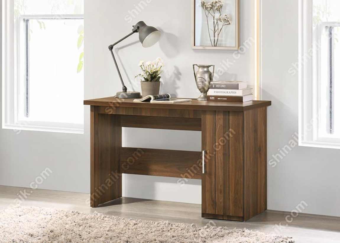 WT52108(KD) (4'ft) Walnut Modern Study Desk with CPU Storage Study & Writing Table Furniture Choose Sample / Pattern Chart