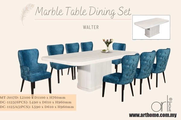 WALTER MARBLE DINING SET 1+8 (MT-J017D +DC-1125)