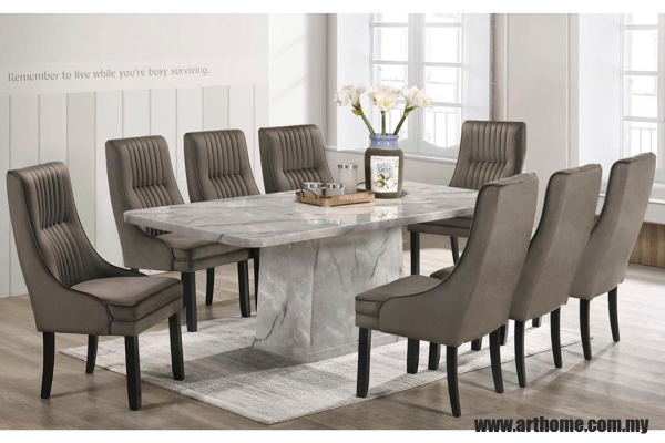 PRIMO RECTANGULAR MARBLE DINING SET 1+8 (1020T&L (5609-10) + S81713)