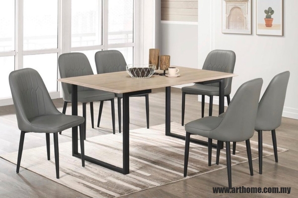 WOODEN DINING SET 1+6 (KENZO A + 10191)