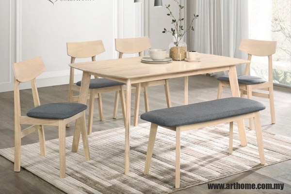 WOODEN DINING SET 1+4+B (KEN A + KEN A)