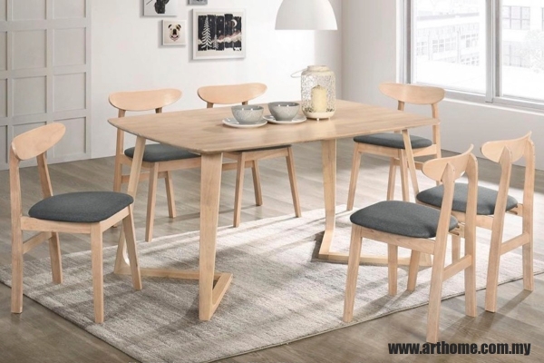 WOODEN DINING SET 1+6 (LUIS A + BOSCO A)