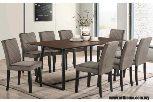 Wooden Dining Set 1+8 (1018-I + S827)