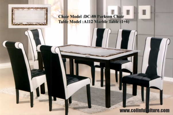 A112 Mable table with Solid leg+Parkson chair