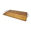 Serving Tray_Teak Wood w. Metal Handle Serving Tray Trays Hotel & Resort Supply