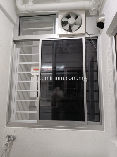  s. Windows 2 panel + Above fit glass and Exhaust ( silver + dark glass) @Apartment sutera bayu, jalan palma 3,Taman bukit palma, kajang