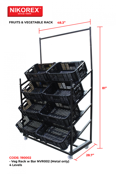 190002 - Veg Rack w Bar NVR002 (Metal only) 