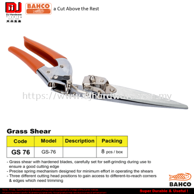 BAHCO GRASS SHEAR GS76 (CL)