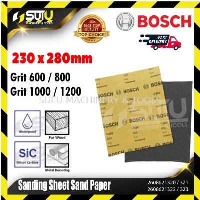 BOSCH 2608621320/321/322/323 10PCS 230x280MM Hand Sanding Sheets / Sanding Paper for General Purpose (Grit 600-1200)