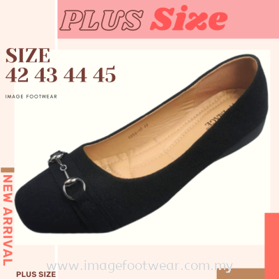 PlusSize Women Shoe with FLAT Sole- PS-8859-10 - BLACK Colour