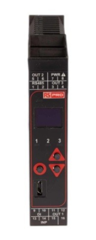 144-8678 - RS PRO DIN Rail PID Temperature Controller, 22.5 x 110mm 1 Input, 3 Output Relay