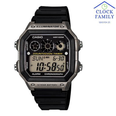 ae-1300wh-8a casio digital men resin band sliver  watch