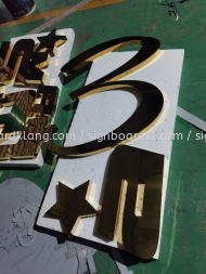 stainless steel gold mirror box up 3d lettering logo signage signboard