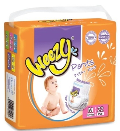 Weezy Disposable Baby Diaper Pants M22pcs Convenient Pack