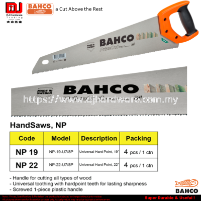 BAHCO HANDSAWS UNIVERSAL HARD POINT NP SERIES (CL)