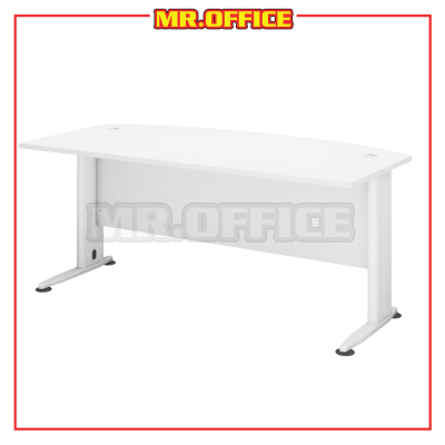 MR OFFICE :H-SERIES 6FT CURVE-FRONT METAL J-LEG EXECUTIVE TABLE