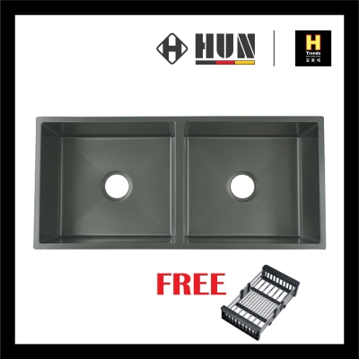 HUN UNDERMOUNT STAINLESS STEEL NANO KITCHEN SINK - NANO BLACK (2)