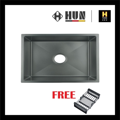 HUN UNDERMOUNT STAINLESS STEEL NANO KITCHEN SINK - NANO BLACK