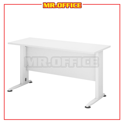 H-SERIES RECTANGULAR METAL J-LEG TABLE WITHOUT TEL CAP (COLOR : ALL WHITE)