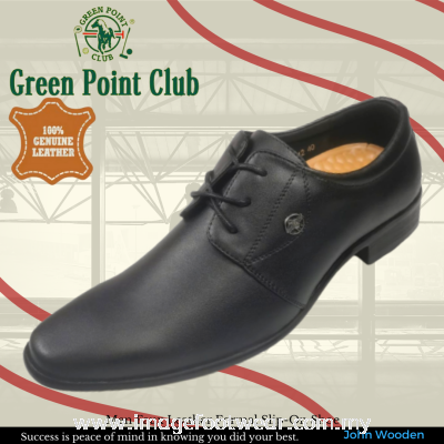 GREEN POINT Men Leather Formal Lace-Up Shoe- GP-921011-12- BLACK Colour