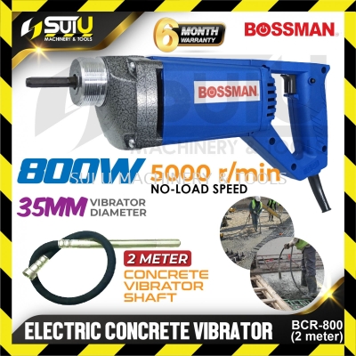 BOSSMAN BCR-800 / BCR800 35MM Electric Concrete Vibrator 800W 5000RPM + BVS351/3515/352 1/1.5/2M Concrete Vibrator Shaft