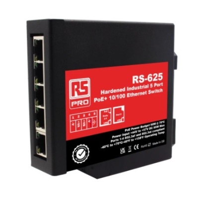 226-3246 - RS PRO Ethernet Switch, 5 RJ45 port, 57V dc, 10/100Mbit/s Transmission Speed