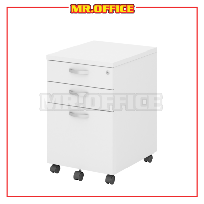 MR OFFICE : Q-YMP3-WH MOBILE PEDESTAL 2-DRAWER AND 1-FILING (2D1F)