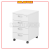 MR OFFICE : Q-YMP4-WH MOBILE PEDESTAL 4-DRAWER (4D) H-SERIES WOODEN PEDESTALS & CABINETS