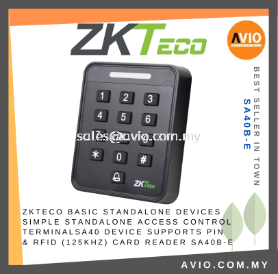 ZKTeco Standalone Door Access Keypad Reader Control Terminal Card Password PIN RFID ID EM Lock 125Khz Black SA40B-E