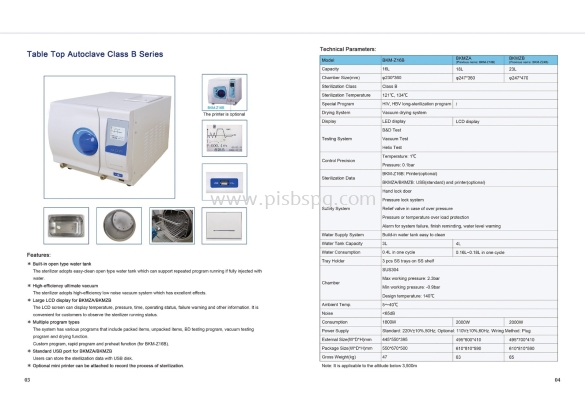 Table top Autoclave Class B series