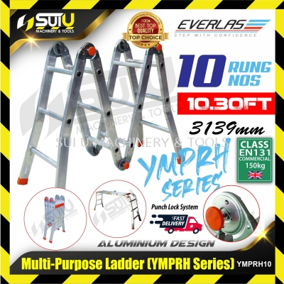 EVERLAS YMPRH10 10 Rung 3139MM Aluminium Multi Purpose Ladder
