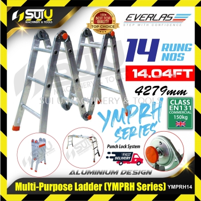 EVERLAS YMPRH14 14 Rung 4279MM Aluminium Multi Purpose Ladder