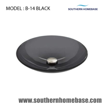 BATHROOM BLACK GLASS BASIN ELITE B-14