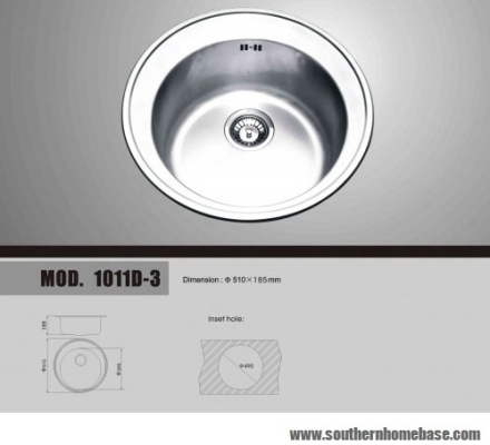 Sinki  Dapor Model : Bareno 1011D-3 SUS Sink