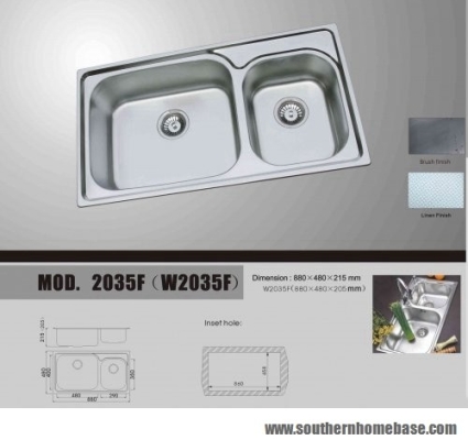 Sinki  Dapor Model : Bareno 2035F Stainless Steel Sink