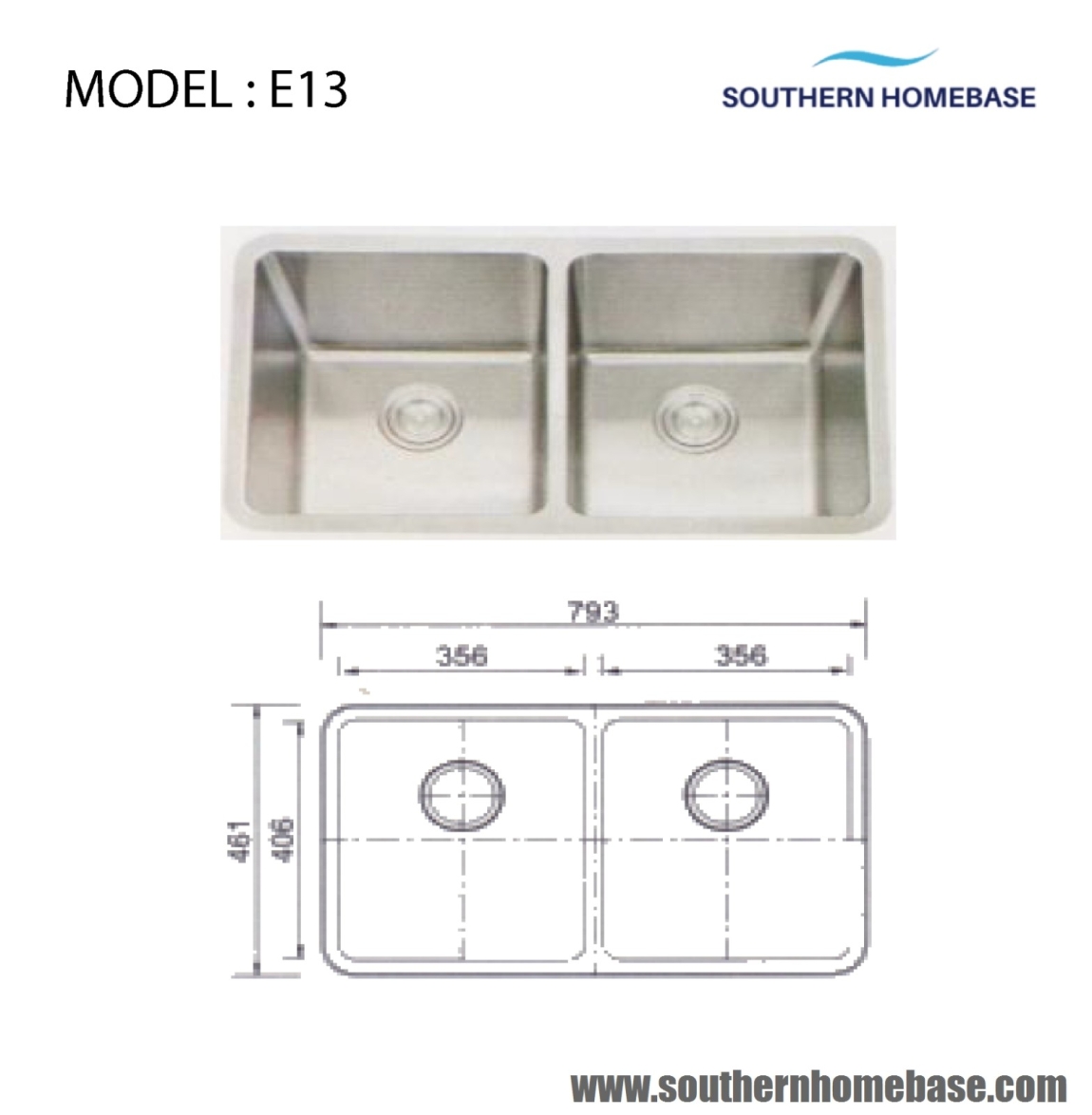 KITCHEN SINK DOUBLE BOWL : ELITE E13 ELITE Double Bowl Stainless Steel Sink Kitchen Sink Choose Sample / Pattern Chart